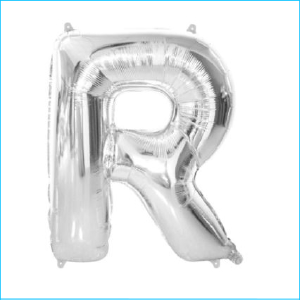 Foil 86cm Silver Letter R Meteor