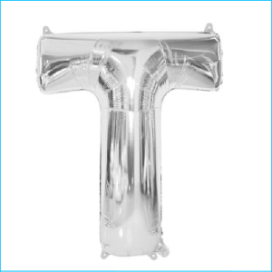 Foil 86cm Silver Letter T Meteor