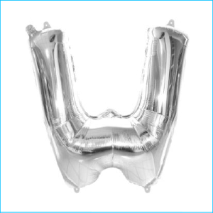 Foil 86cm Silver Letter W Meteor
