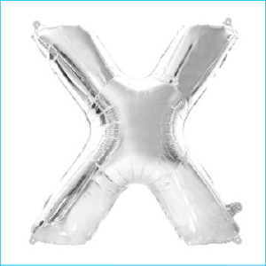 Foil 86cm Silver Letter X Meteor
