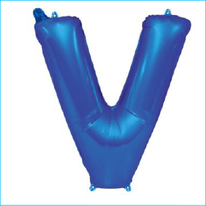 Foil 86cm Blue Letter V