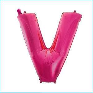 Foil 86cm Pink Letter V