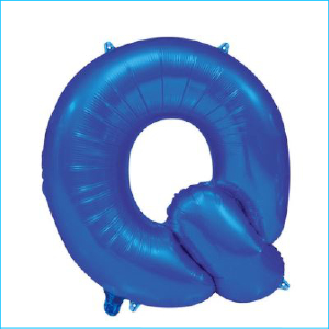 Foil 86cm Blue Letter Q