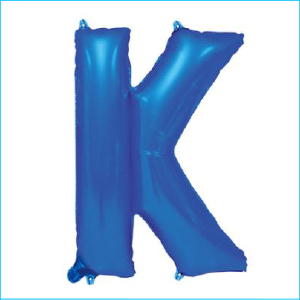 Foil 86cm Blue Letter K