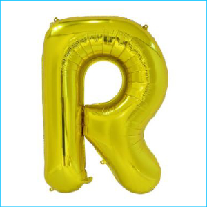 Foil 86cm Gold Letter R Meteor