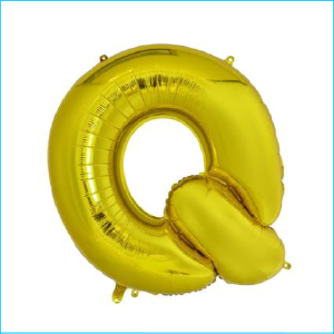 Foil 86cm Gold Letter Q Meteor