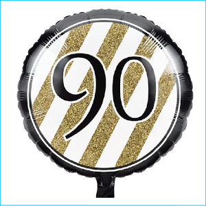 Foil 90th Birthday Black & Gold 45cm
