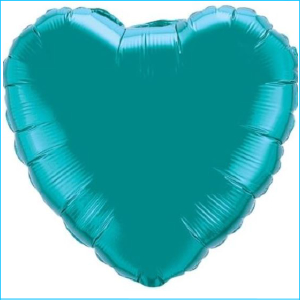 Foil 45cm Heart Metallic Teal