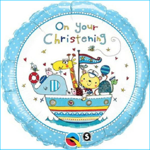 Foil Christening On Your First Blue 45cm