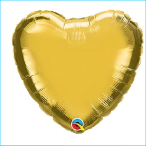 Foil 90cm Heart Metallic Gold