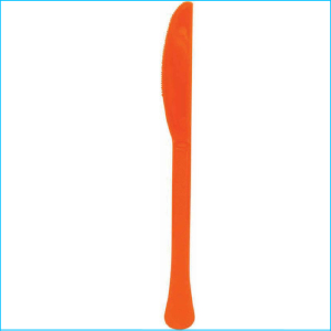 Orange Plastic Knives Pk 20