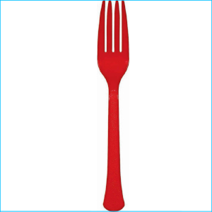 Red Plastic Forks Pk 20
