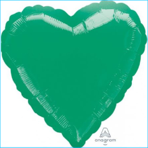 Foil 45cm Heart Metallic Forrest Green