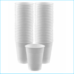 White Plastic Cups Pk 100