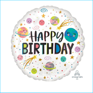 Foil Space Happy Birthday Planets 45cm