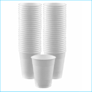 White Plastic Cups Pk 50