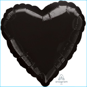Foil 45cm Heart Metallic Black