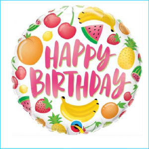 Foil Happy Birthday Fruits 45cm