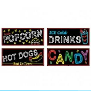 Neon Food Signs Pk 4