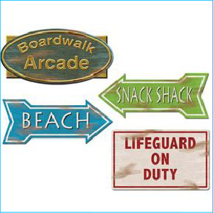 Beach Sign Cutouts Pk 4