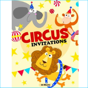 Invitation Pad Circus Animals Pk 20