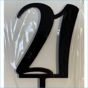 Cake Topper Black Number 21