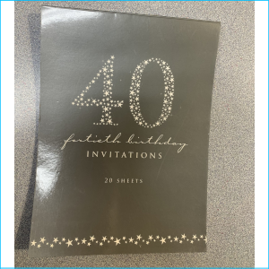 Invitation Pad Silver 40th Pk 20