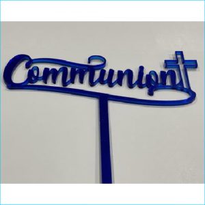 Cake Topper Communion Blue