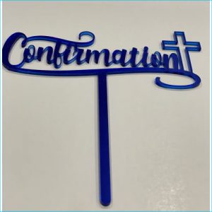 Cake Topper Confirmation Blue