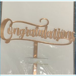 Cake Topper Congratulations Rose Gold