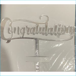 Cake Topper Congratulations Silver