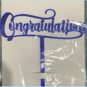 Cake Topper Congratulations Blue