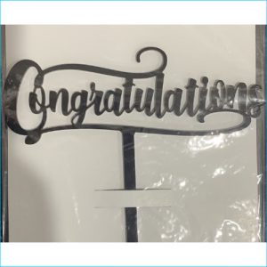 Cake Topper Congratulations Black