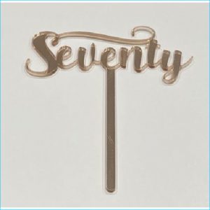 Cake Topper Seventy Rose Gold