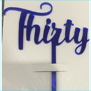 Cake Topper Thirty Blue