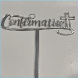 Cake Topper Confirmation Silver