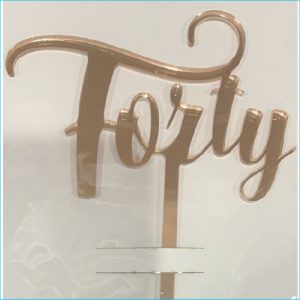 Cake Topper Forty Rose Gold