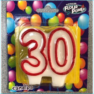 Candle Red Number 30