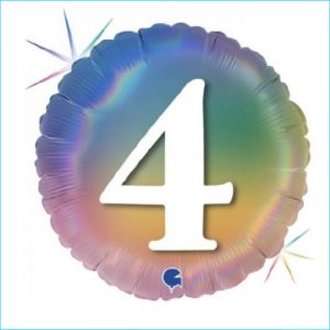 Foil 4th Birthday Pastel Rainbow 45cm