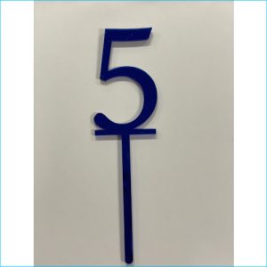 Cake Topper Blue Number 5