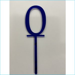 Cake Topper Blue Number 0