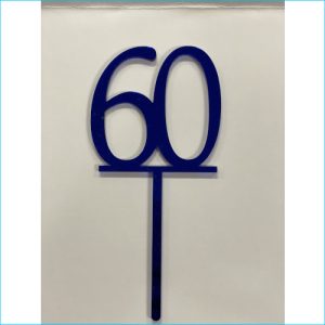 Cake Topper Blue Number 60