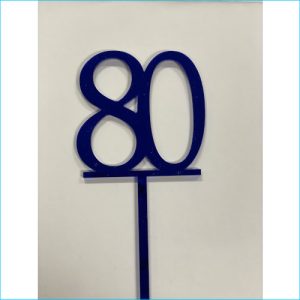 Cake Topper Blue Number 80