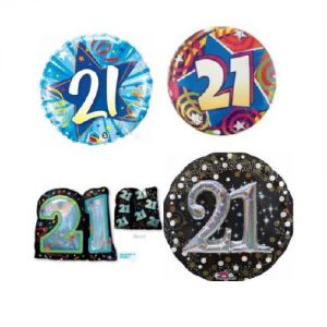 Helium Quality 21st Birthday Foils Unfilled