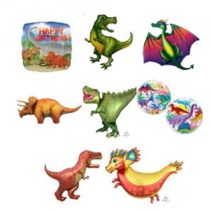 Helium Quality Dinosaur & Dragon Foils Unfilled