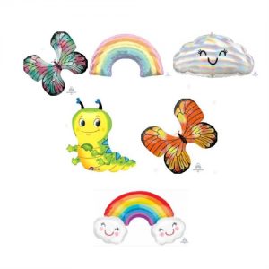 Helium Quality Rainbow & Butterfly Foils Unfilled