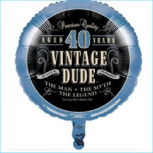 Foil 40th Birthday Vintage Dude 45cm