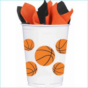Basketball Fan Plastic Cup 414ml Pk 8