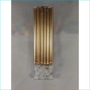 Candle Tall Gold Pk 12. 10cm