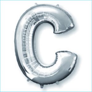 Foil 81cm Silver Letter C